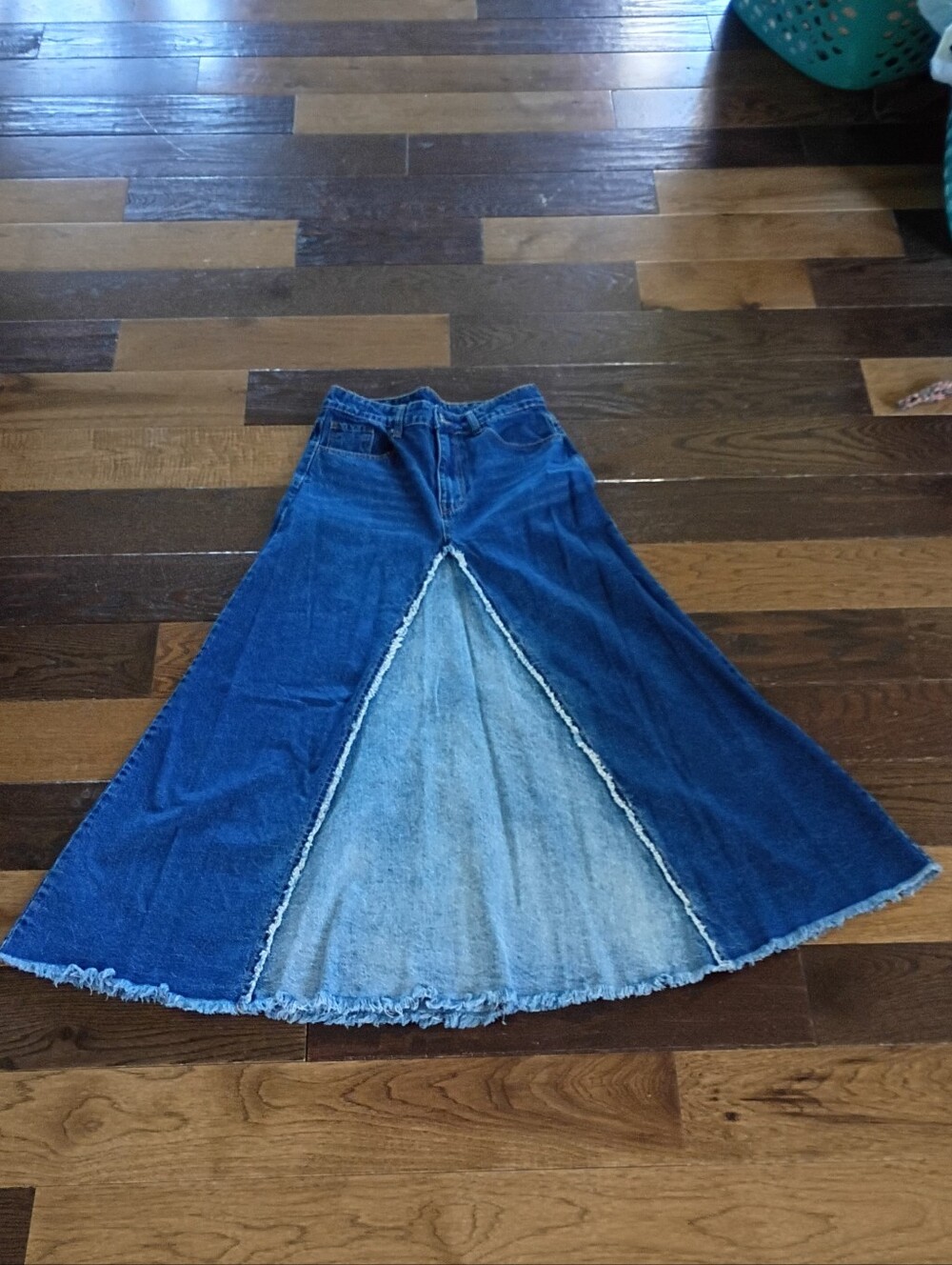 Pieced Denim Maxi Skirt 6?